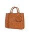 AMICA Marisol Embossed Structured Top-Handle Handbag in Vintage Finish with a Detachable Shoulder Strap and Coin Pouch in Tan / Brown