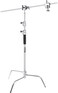COOPIC C Stand Stainless Steel 330cm/10ft Max. Height Studio Photo Video 4 feet Holding Arm Grip with Turtle Base for Light Reflector (1 PACK)