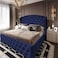 In House Serin Velvet Bed Frame - Single - 200x120 cm - Dark Blue