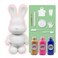 DIY MONEY SAVING BUNNY (9 inch - 23 cm) ACRYLIC FLOW POURING PAINT SET RABBIT Colors, Gold, Fluorescent-Pink, Dark-Blue. Arts and Crafts, Customize Handmade Creative Birthday Gift.