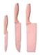 7-Piece Wheat Straw Kitchen Knife With Cutting Board Set Pink