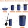 Bathroom Accessories Set of 6 Unique Design 6 Pieces Bathroom Accessory Set Soap Dispenser Toothbrush Holder Tooth Mug Soap Dish Toilet Brush Rubbish for Bathroom Home Decor (Blue)