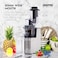 Geepas GSJ44019UK 200W Masticating Slow Juicer Machine Cold Press Juicer, 80mm Big Wide Mouth, Creates Fresh Healthy, High Nutrient Vegetable &amp; Fruit Juice Quiet Motor Reverse Function, White