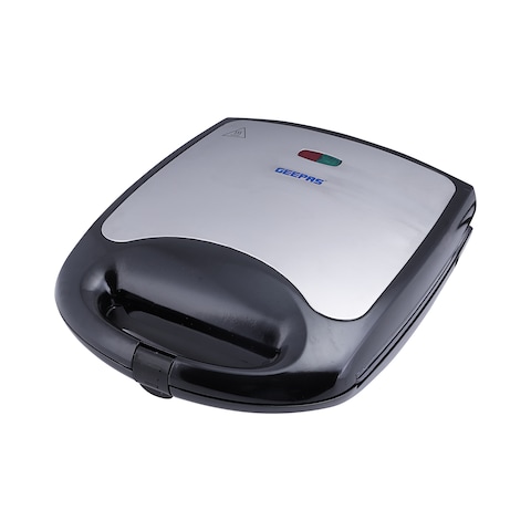 Geepas 1100W 4 Slice Sandwich Maker, Cooks Delicious Crispy Sandwiches, Cool Touch Handle, Automatic Temperature Control and Non-Stick Plate, 2 Years Warranty