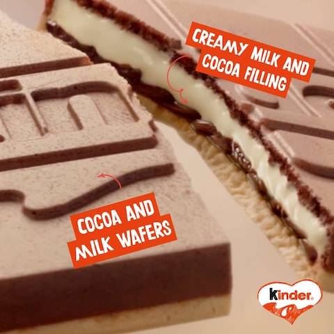 Kinder Cards Wafer Biscuits With Creamy Milk And Cocoa Filling 25.6g Pack of 5
