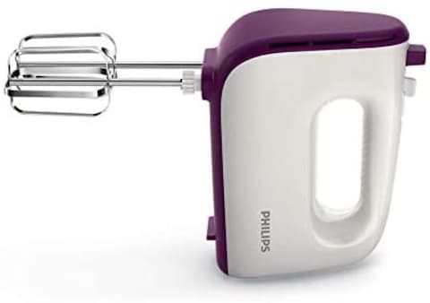 Philips Viva Collection Hand Mixer, White/Purple, HR3740/11
