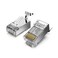 Generic-Silver  IDER0-10 Cat.7 Network Connector RJ45 Modular Plug Fixed Tail Clamp Design PC Material Cat.7 FTP 10 Pieces
