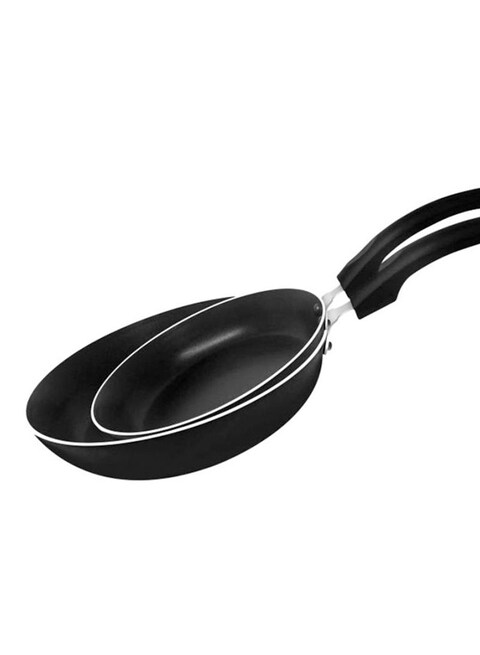 Delcasa 2-Piece Frypan Set Black/Silver