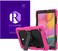 Remson Samsung Galaxy Tab A 10.1" T510 Full Body Rugged Shockproof Drop Protection With Kickstand/Shoulder Strap Cover (Rose)