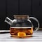 FUFU Glass Teapot with Removable Infuser,Stovetop Safe Teapot for Loose Leaf and Blooming Tea,1000ML Clear Teapots with Bamboo Lid