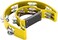 Mike Music Half Moon Musical Tambourine Double Row Metal Jingles Hand Held Percussion Drum For Gift Ktv Party Kids Toy With Ergonomic Handle Grip (Half Moon, Yellow)