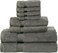 Comfy 8 Piece Highly Absorbent Combed Cotton 550 GSM Hotel Quality Towel Set - Charcoal Grey