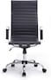 Karnak Modern Executive Office Chair High-Back Faux Leather Premium Quality 360 Swivel Desk Chair Stainless Steel &amp; Adjustable Height, Lumber Support (Black)