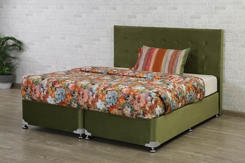 PAN Home Softtouch Divan Base Bed 200X200-Light Green