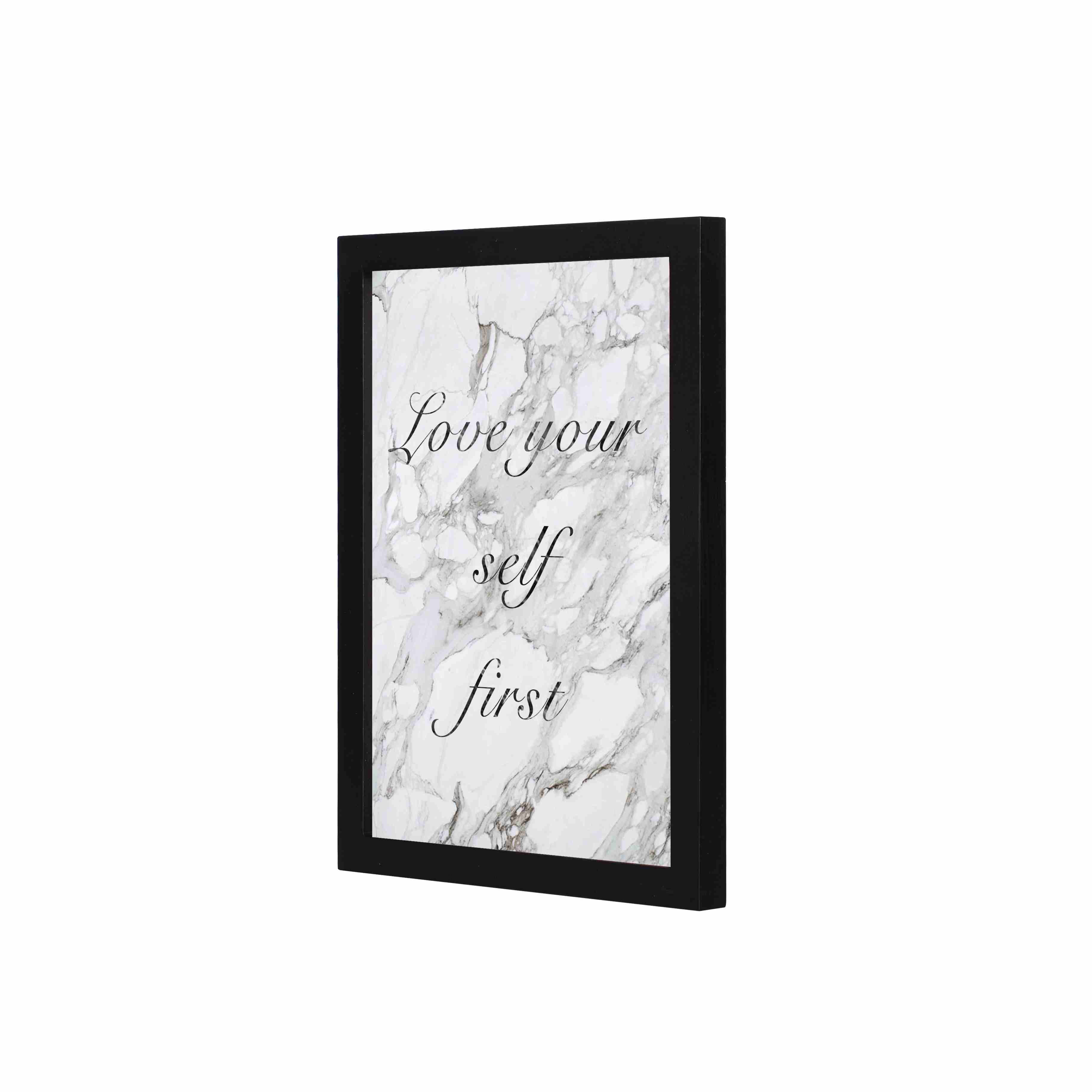 Lowha Marbil Live Your Self First Wall Art Wooden Frame Black Color 23X33cm