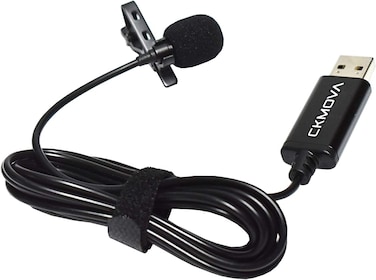 CKMOVA Lavalier Lapel Universal USB Microphone LUM2, CKMOVA Microphone for Windows &amp; Mac &amp; Laptop Computer with Type-A Port for Zoom metting, SoftTeam and Livestreaming (6.56ft)
