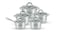 Royalford 10Pcs Stainless Steel Cookware Set, RF10390 - Induction Compatible Base, Dishwasher-Safe, Strong, Heavy-Duty Riveted Handles