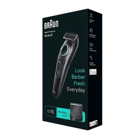 Braun Beard Trimmer with 3 styling tools - Black - BT3411