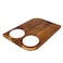 BILLI Wooden Serving Board with 2 pcs Ceramic Dip Bowl, Wooden Steak Plate Food Platter
