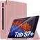 QuickTech  Galaxy Tab S7 Plus 12.4 Case 2020 with S Pen Holder, Slim Stand Protective Folio Case Smart Cover for Galaxy Tab S7 Plus 2020 Release 12.4 Inch SM-T970/T975/T976 -Rose Gold