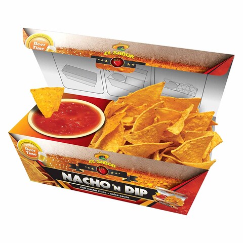 El Sabor Salsa Sauce With Chili Nachos Chips 175G