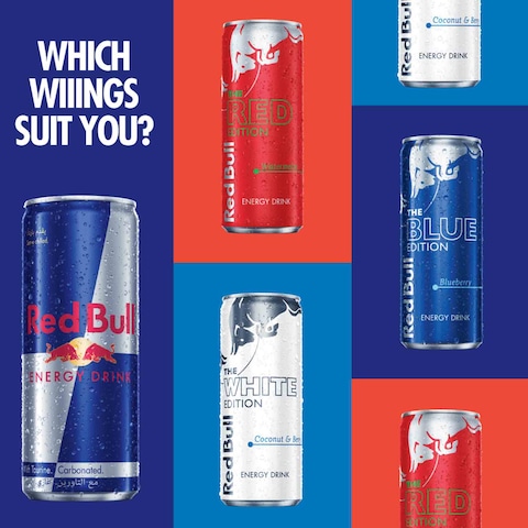 Red Bull Energy Drink, Sugar Free, 250ml (6 pack)