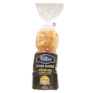 Festive Premium Sesame Seeds Sliced Burger Buns 300g