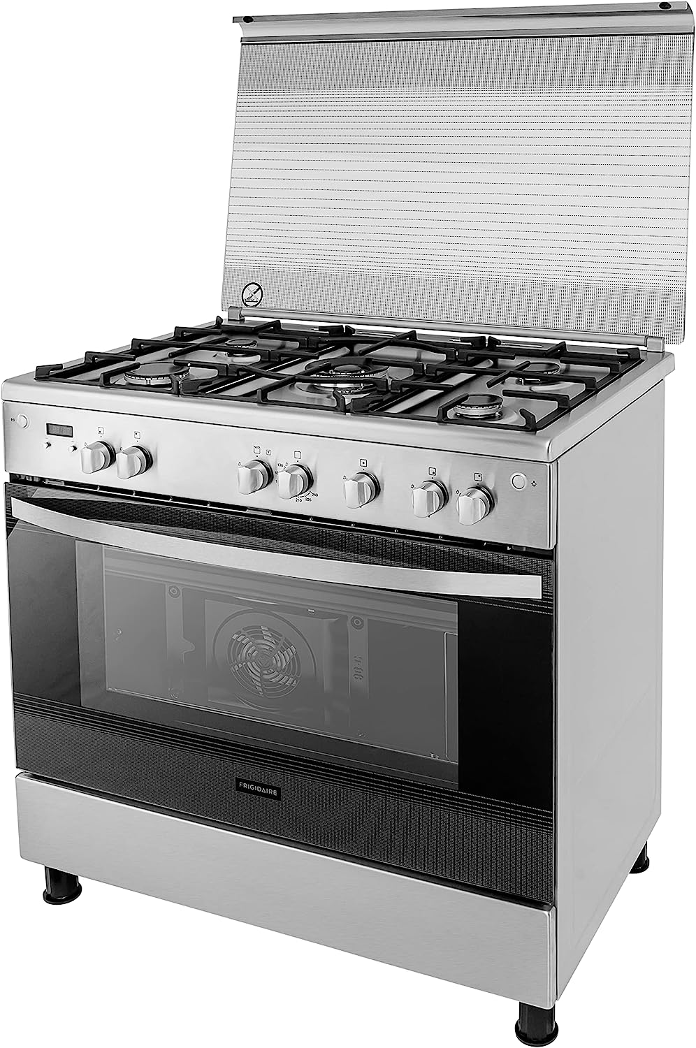 Frigidaire 90cm 5-Burner Dual-Fuel Range Cooker With 126.9L Oven Stainless Steel, FOMN90JGBS, 2 Years Warranty