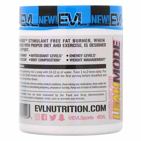 Evolution Nutrition Lemonade Leanmode Pink Stimulant Free Fat Burner Dietary Supplement 174g
