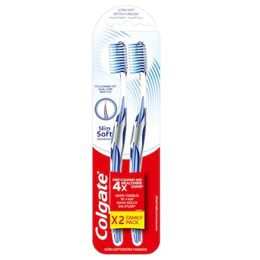 Colgate Slim Soft Advance Toothbrush x Pack of 2