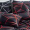 Luna Home King Size 6 Pieces, Black With Red Geometric Design Bedding Set