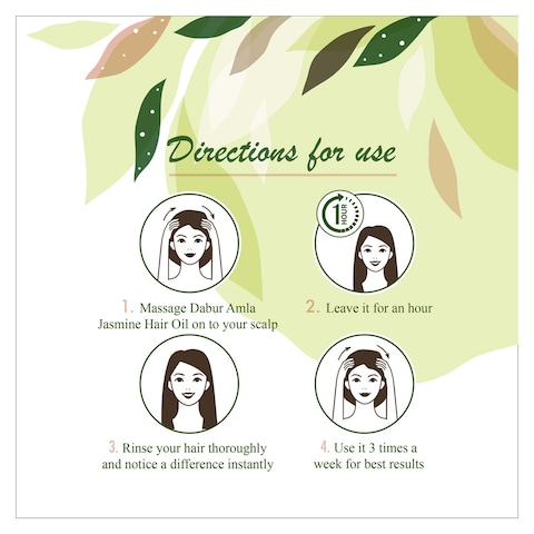 Dabur Amla Jasmine Hair Oil for Nourished and Coloured Hair - 180ml