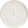 Flamingo Pearl Leaf Design 3 Section Plate, White, 7.5 Inches, FL9049MW