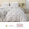 Luna Home-King size 6 piece duvet cover set modern tile print bedding set white.