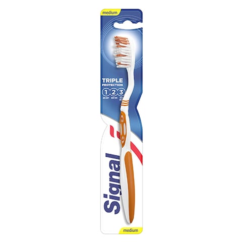 Signal Triple Protection Medium Toothbrush White 1piece