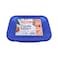 Pyrex Cook &amp; Go Rectangular Food Container With Lid Clear/Blue 1.7L