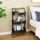 N-B 3-Tier Utility Rolling Cart Multifunction Storage Fruit Vegetable Service Cart With Handle And Lockable Wheels For Bathroom Office Laundry Room