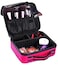 Generic Travel Makeup Train Case Makeup Cosmetic Case Organizer With Adjustable Dividers For Cosmetics Makeup Brushes Toiletry Jewelry Digital Accessories Rose Red
