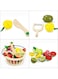 Basmah Wooden Colourful Durable Non-Toxic Fruits And Basket Kitchen Play Set For Kids 20X10X19Cm