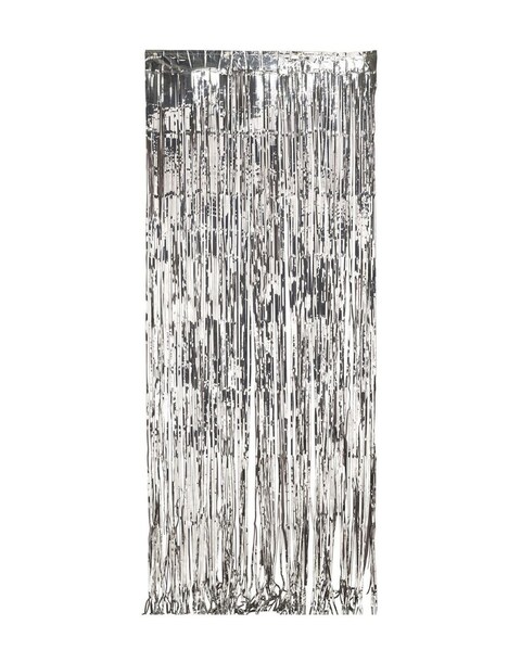 Creative Converting Foil Door Curtain- 8 feet x 3 feet Size- Silver