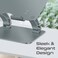 Promate Laptop Stand, Aluminium Multi-Level Adjustable Notebook Stand, Up to 17 Inches with Multi-Angle, Anti-Heat Design, Anti-Slip Pads, Grey   DeskMate-7