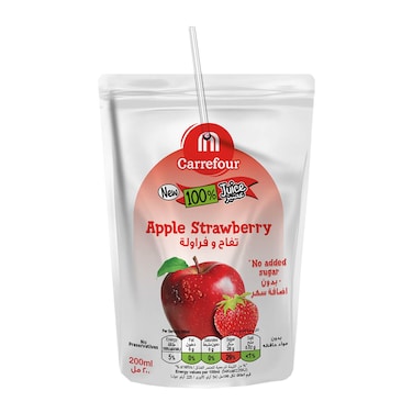 Carrefour 100% Apple Stra  Juice 200ml