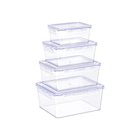 Lock2Go 4-Pcs. Set of Food Storage Containers with Lids 300, 600, 900, 1200 ml