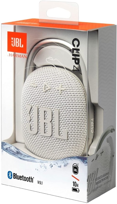 JBL CLIP 4 Ultra-portable Waterproof Speaker, White