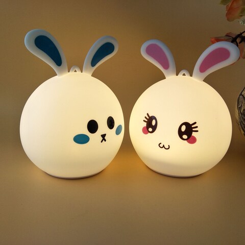 Cute rabbit colorful silica gel lamp(Built-in battery)