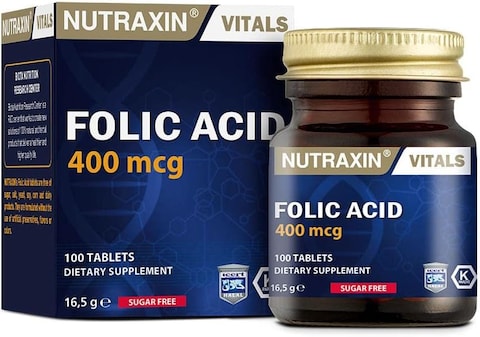 Nutraxin Vitals Folic Acid 400mcg 100 Tabs