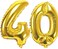 Gezhu - Party Decorations Adult Birthday Anniversary Decoration Supply Gold Silver 40 Inch Large Number Figure Balloons 10 20 30 40 50 60 70 80 90 Yrs