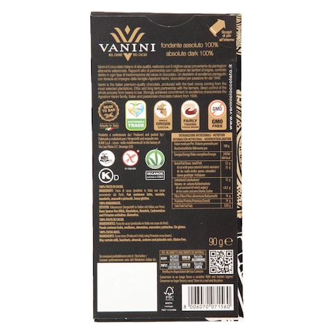 Vanini 100 Absolute Dark Choc 90G