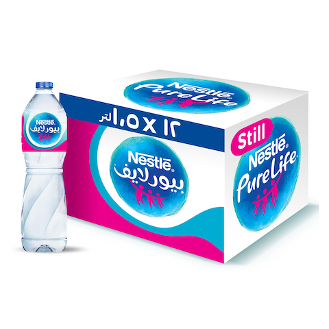 Nestl&eacute; Pure Life Bottled Drinking Water - 1.5 Liter - Pack of 12