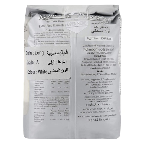 Kohinoor Extra Long Basmati Rice - 1 kg